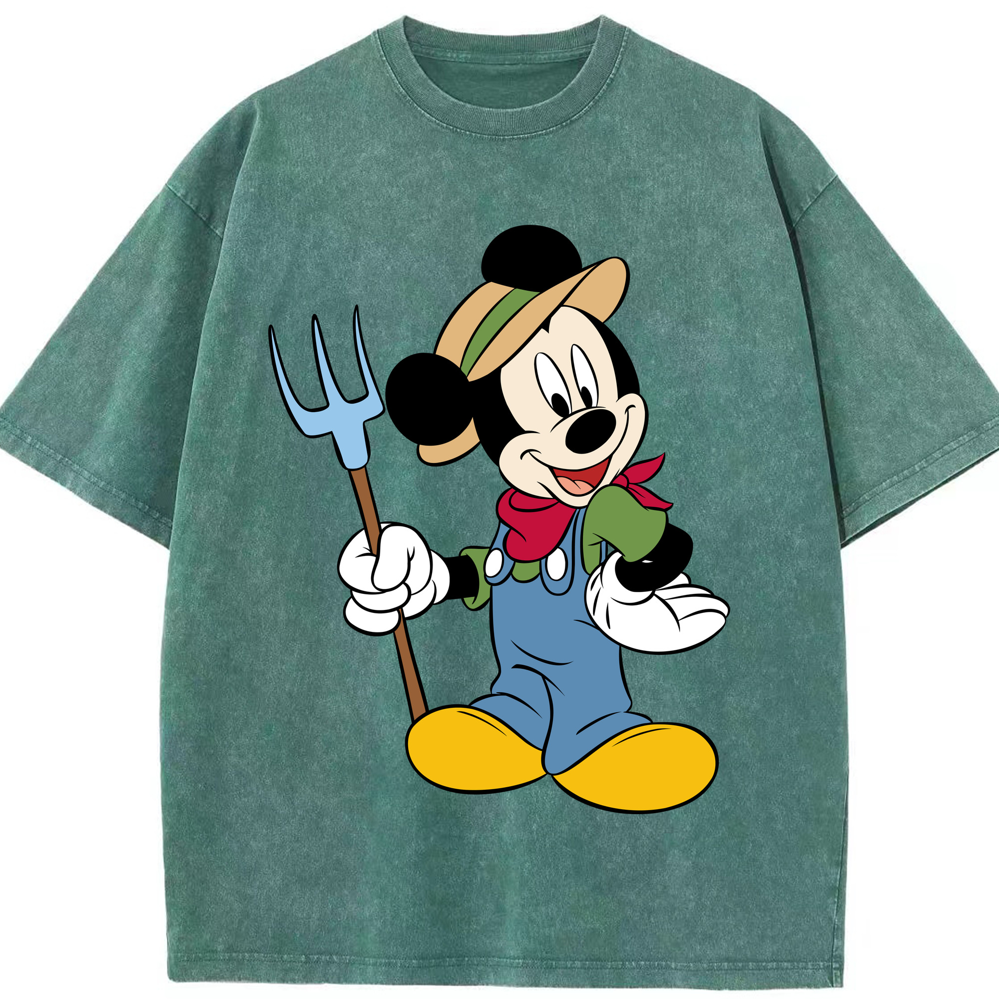 （画像用） ミッキーマウス Mickey Mouse 綿100% ヴィンテージ風 半袖Tシャツ（フロントプリント）
